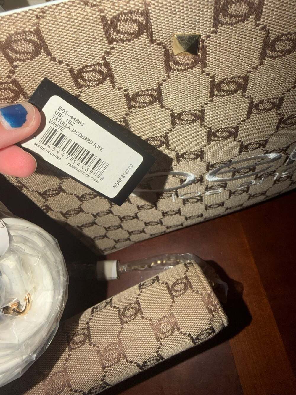Bebe Talulla Monogram 3-Piece Set: L Tote, M tote, Sm Crossbody NWT - Picture 7 of 7